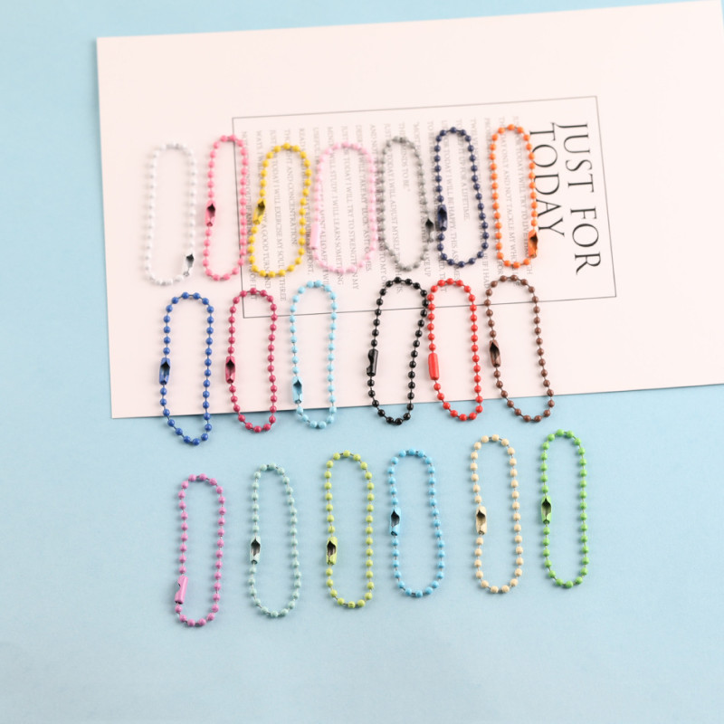 2.4*12cm Metal Color Paint Bead Chain Wave Diy Jewelry Accessories Doll Tag Hanging