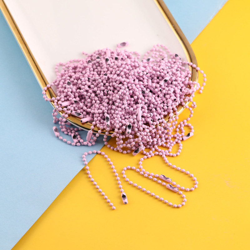 2.4*12cm Metal Color Paint Bead Chain Wave Diy Jewelry Accessories Doll Tag Hanging