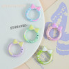 Candy Color Bow Round Spring Buckle Cute Key Mobile Phone Chain Handmade Jewelry Diy