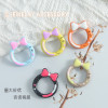 Candy Color Bow Round Spring Buckle Cute Key Mobile Phone Chain Handmade Jewelry Diy