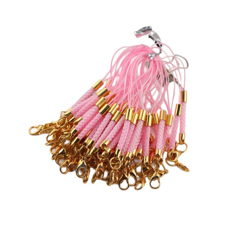 Colorful Braided Mobile Phone Rope with Lobster Clasp Lanyard Doll Pendant Accessories