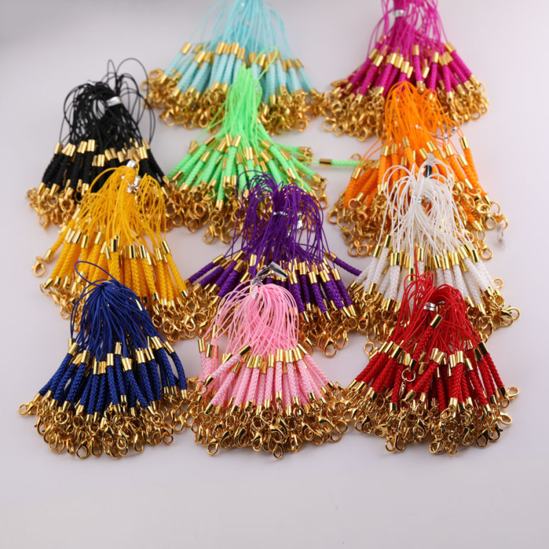 Colorful Braided Mobile Phone Rope with Lobster Clasp Lanyard Doll Pendant Accessories