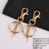 A Variety of Zinc Alloy Special-shaped Buckle Love Diamond Crystal Spring Ring Key Chain
