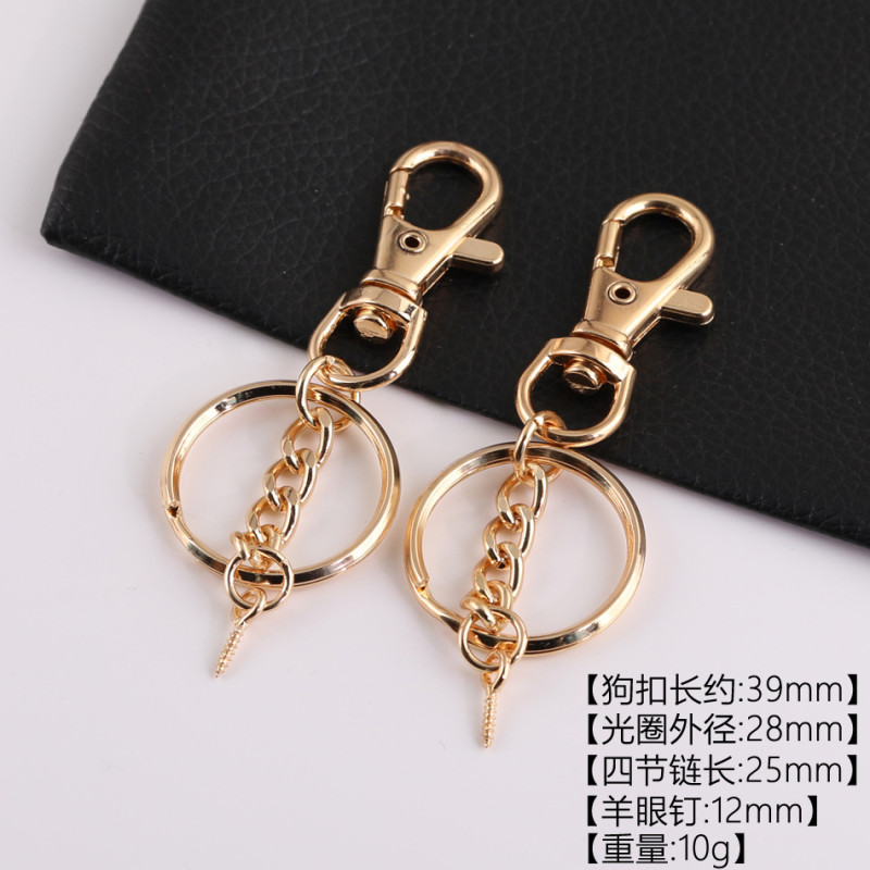 A Variety of Zinc Alloy Special-shaped Buckle Love Diamond Crystal Spring Ring Key Chain