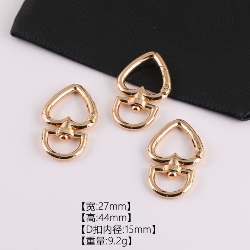 A Variety of Zinc Alloy Special-shaped Buckle Love Diamond Crystal Spring Ring Key Chain