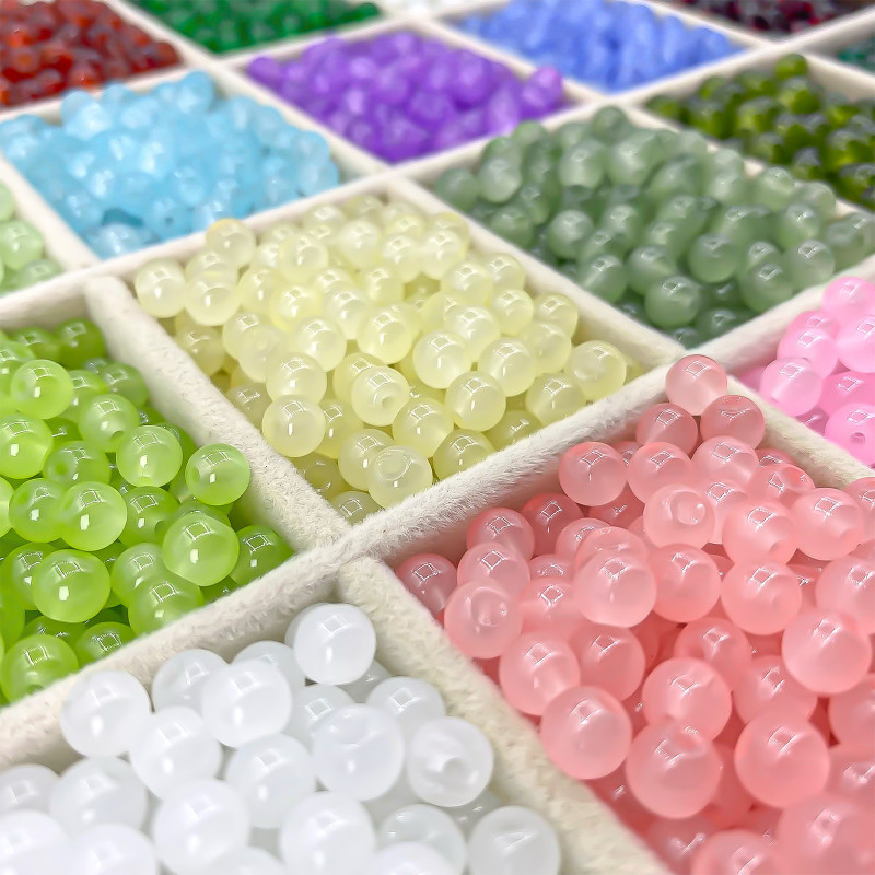 4mm 6mm Glass Beads Loose Batch Handmade Diy Jewelry Separated Bracelet with