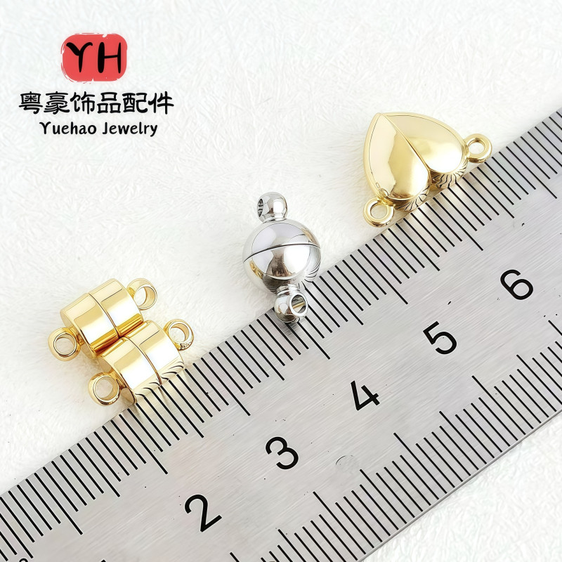 14k Gold-filled Color-preserving Cylindrical Peach Heart-shaped Magnet Buckle Diy Jewelry
