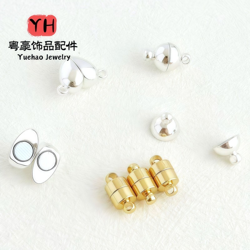 14k Gold-filled Color-preserving Cylindrical Peach Heart-shaped Magnet Buckle Diy Jewelry