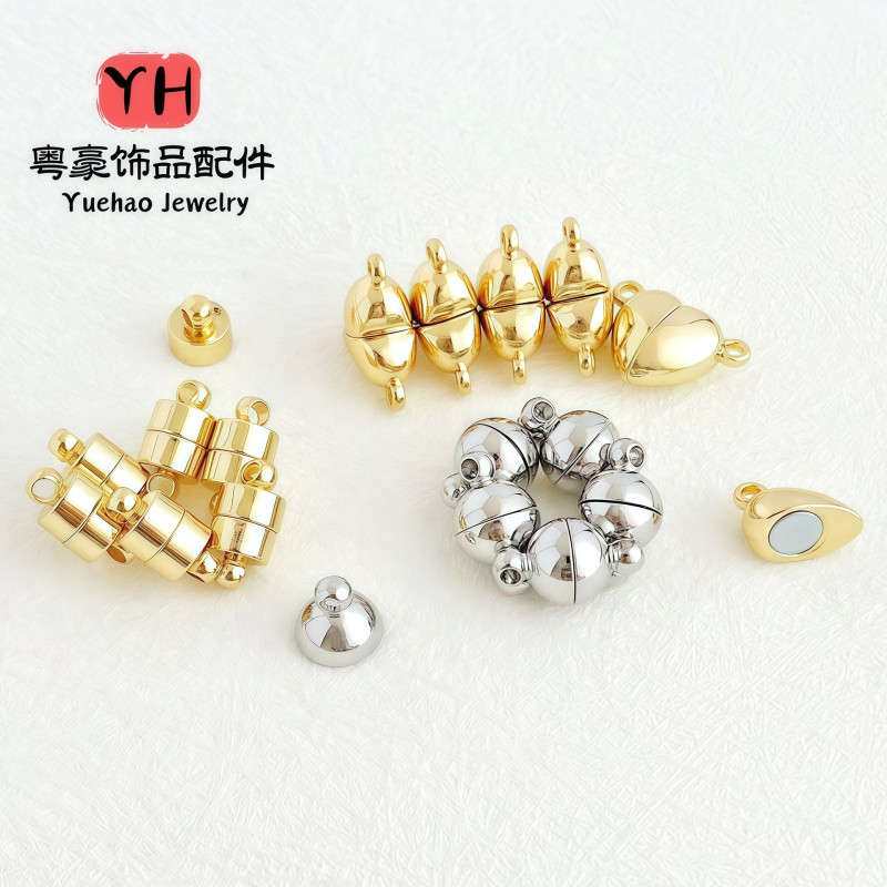 14k Gold-filled Color-preserving Cylindrical Peach Heart-shaped Magnet Buckle Diy Jewelry