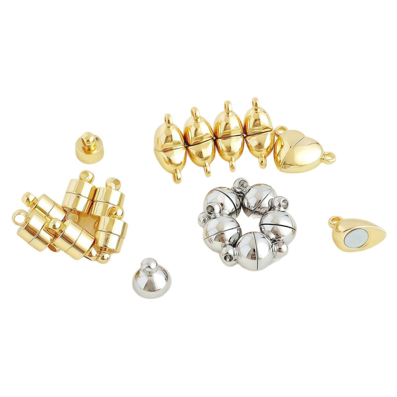 14k Gold-filled Color-preserving Cylindrical Peach Heart-shaped Magnet Buckle Diy Jewelry