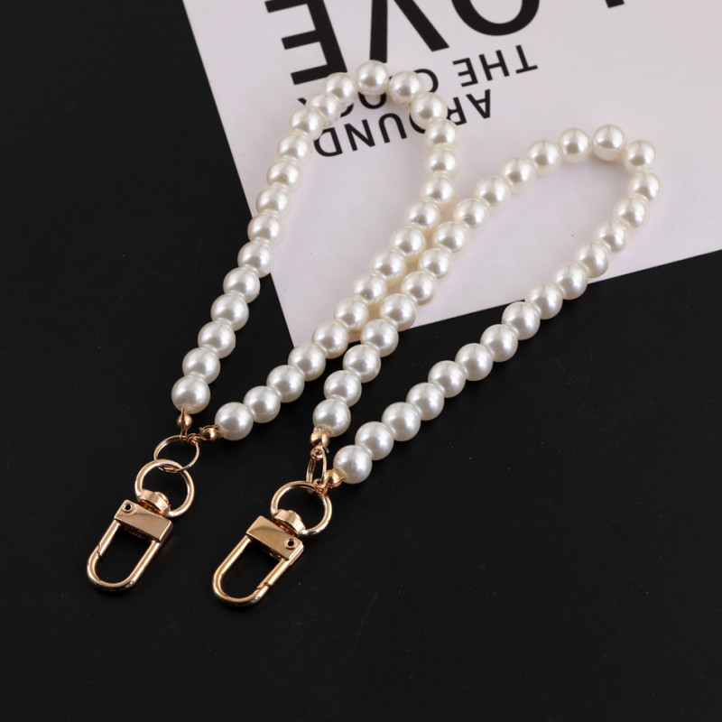 Off-white Pearl Extended Glass Hand Chain Door Buckle Jewelry Accessories Diy Doll