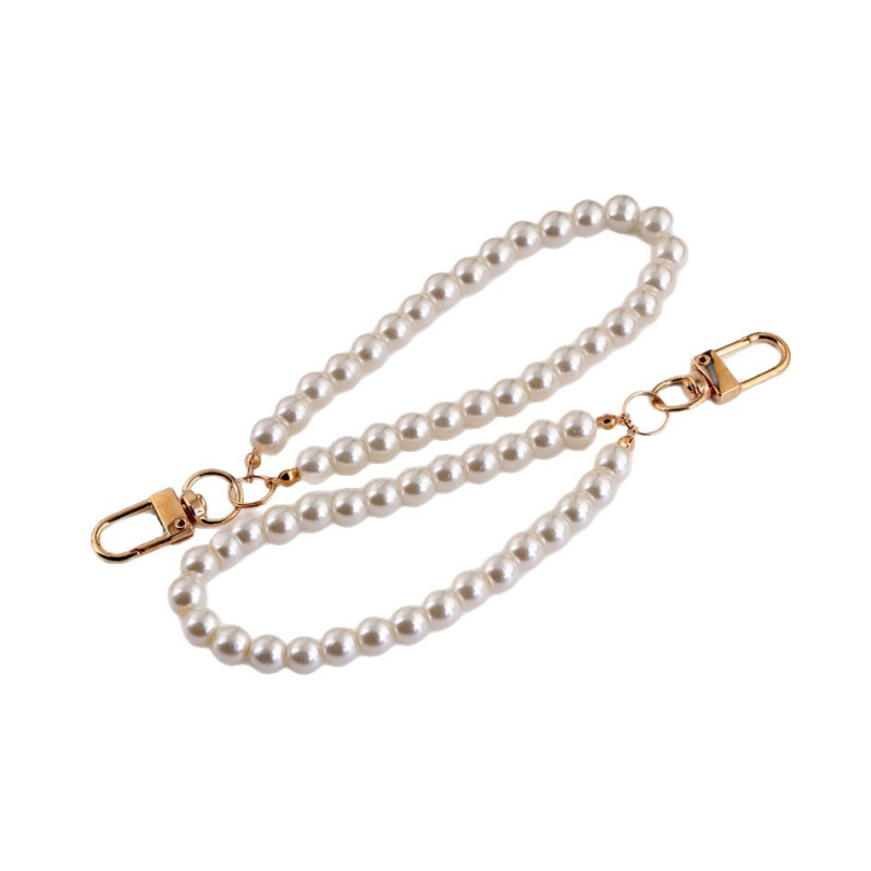 Off-white Pearl Extended Glass Hand Chain Door Buckle Jewelry Accessories Diy Doll