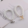 Imitation Pearl Glass Short Chain Hand Bag Mobile Phone Case Key Pendant Jewelry