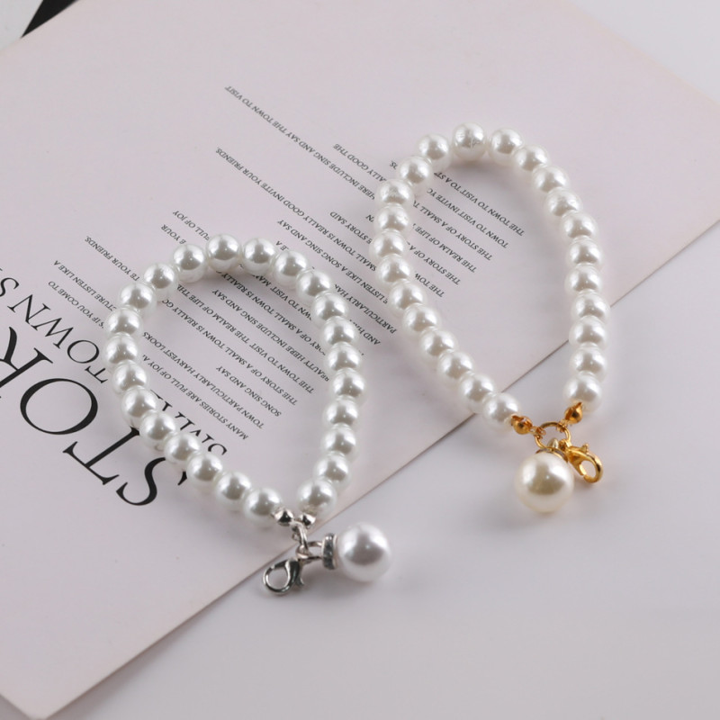 Imitation Pearl Glass Short Chain Hand Bag Mobile Phone Case Key Pendant Jewelry