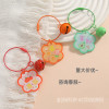 New Color Acrylic Flower Word Plate 20 Bell Wire Ring Handmade Diy Keychain Jewelry