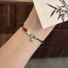 Butterfly Bamboo Leaves Red Rope Small Fish Bracelet Handmade Weaving Niche Versatile