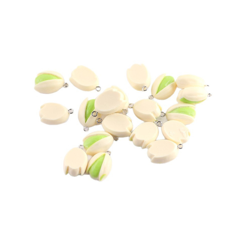 Simulated Pistachio Nut Resin Pendant Diy Handmade Keychain Bag Decorative Jewelry