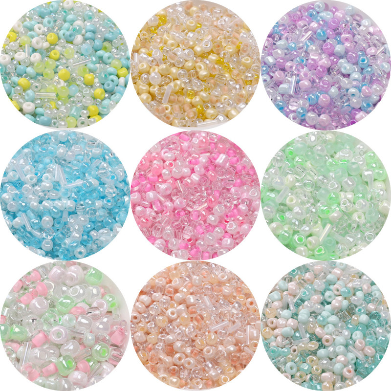 20g Glass Mixed Color Rice Beads Loose Handmade Diy Bracelet Jewelry Material Package