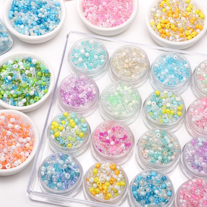 20g Glass Mixed Color Rice Beads Loose Handmade Diy Bracelet Jewelry Material Package