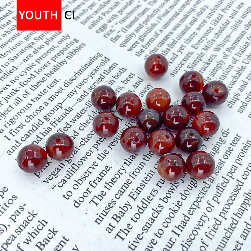 Natural Stone Loose Bead Crystal 7a Red Agate Round Beads Bracelet Hand Rope