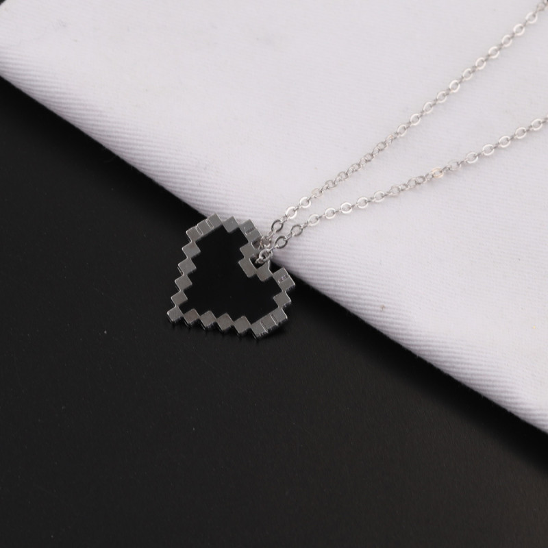 Black and White Mosaic Love Heart-shaped Oil Drop Pendant Jewelry Accessories Diy