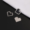 Black and White Mosaic Love Heart-shaped Oil Drop Pendant Jewelry Accessories Diy