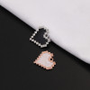 Black and White Mosaic Love Heart-shaped Oil Drop Pendant Jewelry Accessories Diy