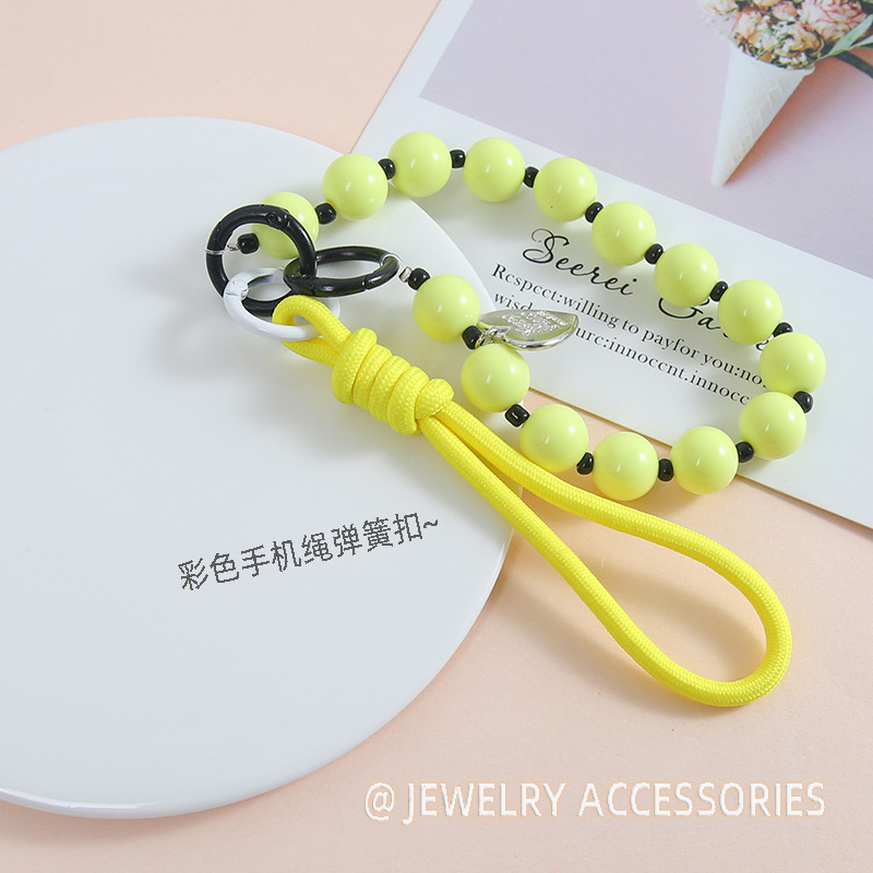 Candy Color Braided Knotted Mobile Phone Rope Spring Buckle Creative Handmade Diy Key