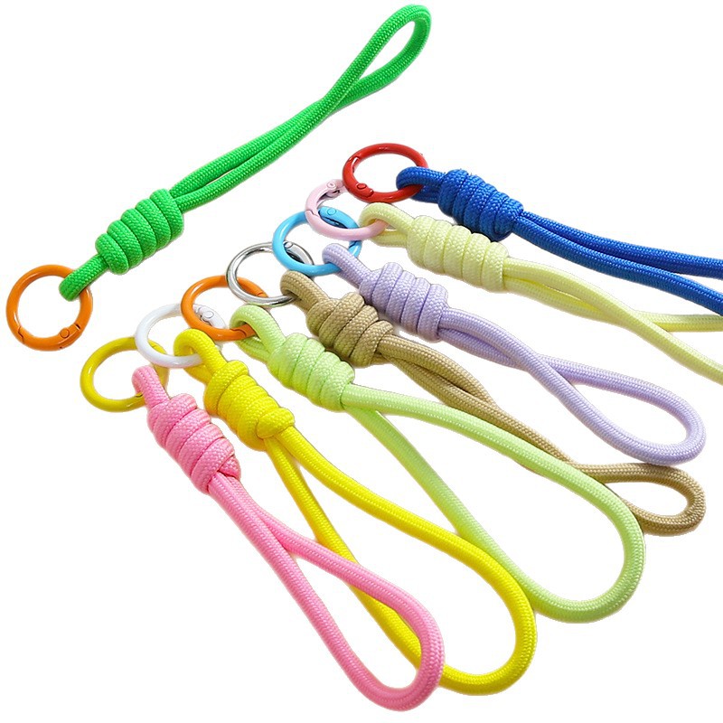 Candy Color Braided Knotted Mobile Phone Rope Spring Buckle Creative Handmade Diy Key