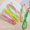 Candy Color Braided Knotted Mobile Phone Rope Spring Buckle Creative Handmade Diy Key