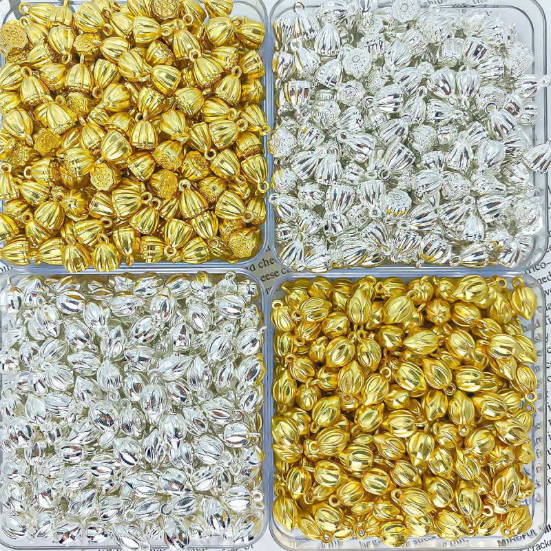 Color-preserving 18k Bag Gold Bracelet Pendant Accessories Lotus Sunflower Diy Beaded