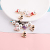 Small Fresh Pearl Bow Drip Oil Alloy Accessories Diy Jewelry Earrings Pendant Bracelet