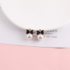 Small Fresh Pearl Bow Drip Oil Alloy Accessories Diy Jewelry Earrings Pendant Bracelet