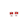 Small Fresh Pearl Bow Drip Oil Alloy Accessories Diy Jewelry Earrings Pendant Bracelet