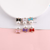 Small Fresh Pearl Bow Drip Oil Alloy Accessories Diy Jewelry Earrings Pendant Bracelet