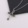 Dark Style Gothic Black Diamond Cross Handmade Necklace Alloy Pendant Jewelry Accessories