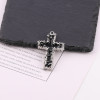 Dark Style Gothic Black Diamond Cross Handmade Necklace Alloy Pendant Jewelry Accessories