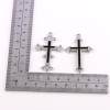 Dark Style Gothic Black Diamond Cross Handmade Necklace Alloy Pendant Jewelry Accessories