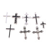 Dark Style Gothic Black Diamond Cross Handmade Necklace Alloy Pendant Jewelry Accessories
