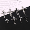 Dark Style Gothic Black Diamond Cross Handmade Necklace Alloy Pendant Jewelry Accessories