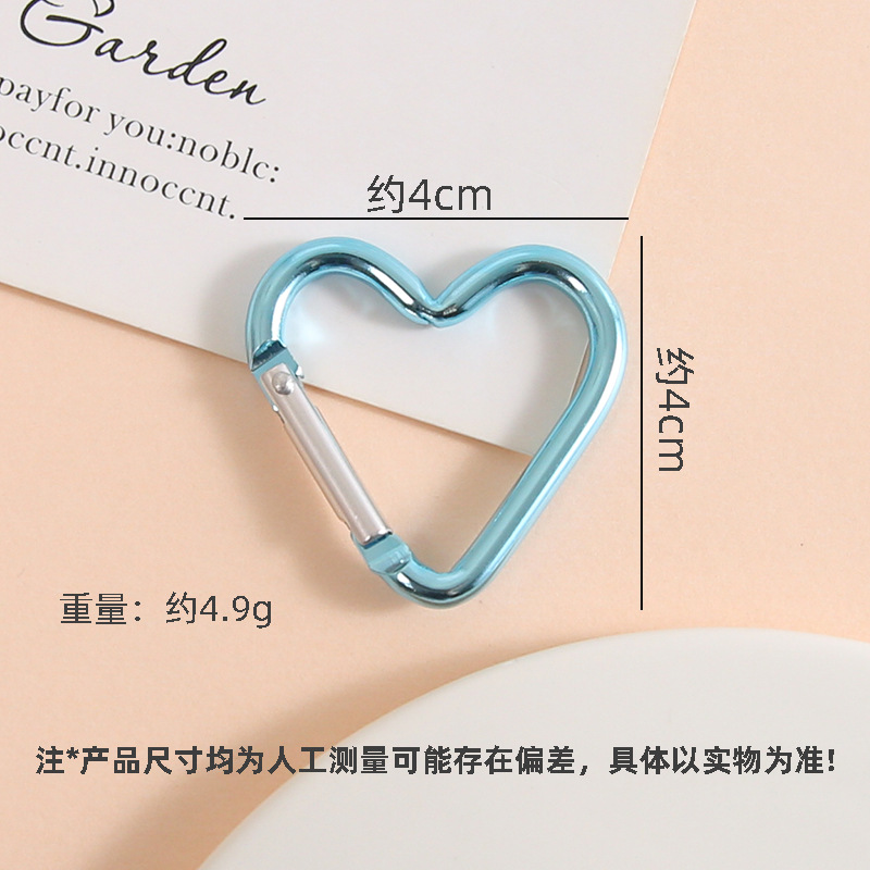 Candy Color Electro-galvanized Alloy Love-shaped Carabiner Backpack Buckle Cute Handmade