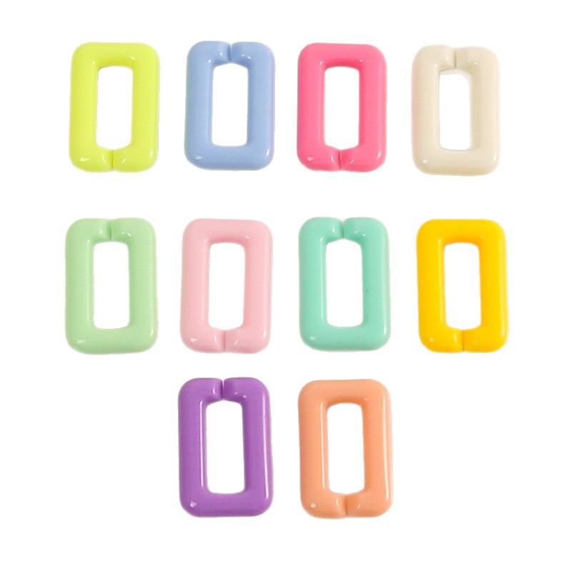 Candy Color Flat Rectangular Chain Buckle Opening Handmade Diy Jewelry Backpack Mobile