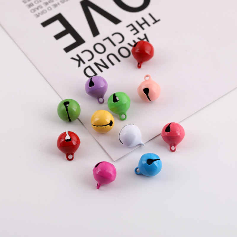 12mm Candy Color Painted Round Small Bell Diy Keychain Pendant Pet Jewelry Accessories