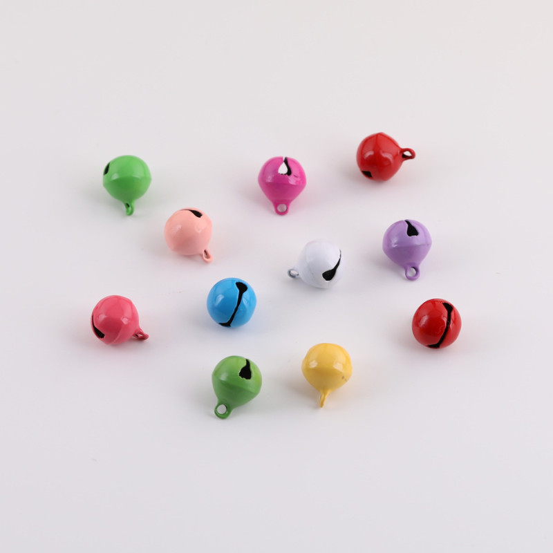 12mm Candy Color Painted Round Small Bell Diy Keychain Pendant Pet Jewelry Accessories