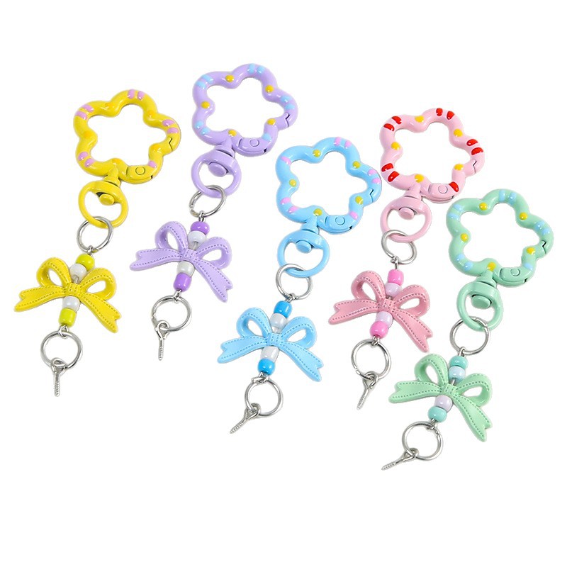 Candy Colored Flower Streamer Bow Knot Croissant Nail Spring Buckle Handmade Diy Jewelry