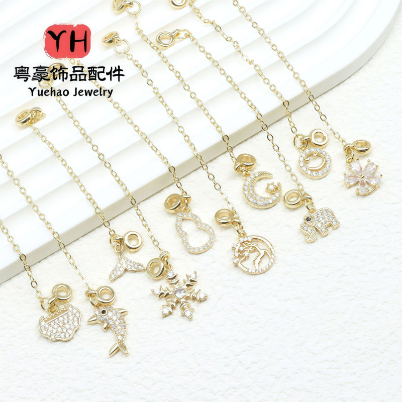 14k Gold Color-preserving Light Luxury Butterfly Bracelet Diy Safety Chain Micro-inlaid