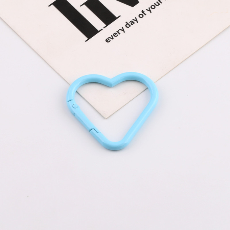 Candy Color Paint Love Spring Ring Open Buckle Diy Handmade Key Chain Mobile Phone