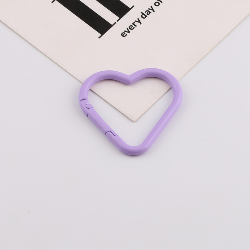 Candy Color Paint Love Spring Ring Open Buckle Diy Handmade Key Chain Mobile Phone