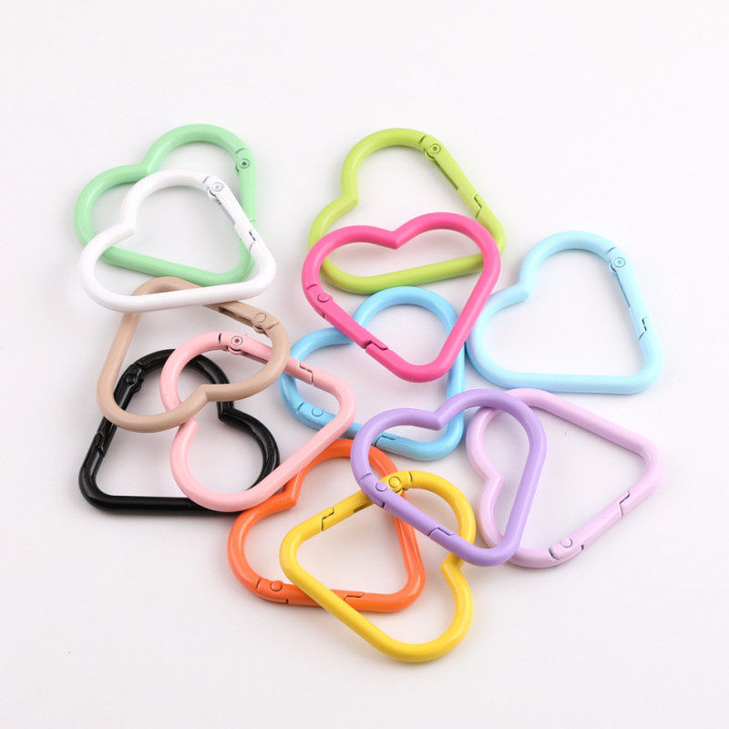 Candy Color Paint Love Spring Ring Open Buckle Diy Handmade Key Chain Mobile Phone