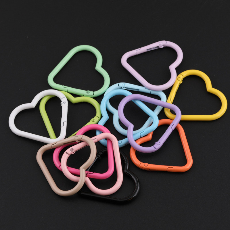 Candy Color Paint Love Spring Ring Open Buckle Diy Handmade Key Chain Mobile Phone
